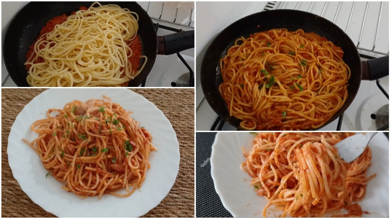 سباكيتي بالطون ولصوص مذاق يا سلام سهلة لذيذة وسريعة حتى فالتحضير وجديها للغذاء او العشاء/ spaggetti