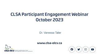 CLSA Participant Engagement Webinar | Part 2: Cognition data in the CLSA