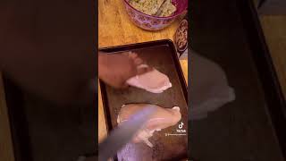 Chicken breasts stuffed with cornbread stuffing (dinner)