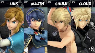 Super Smash Bros. Ultimate - Link vs. Marth vs. Shulk vs. Cloud (REMATCH)