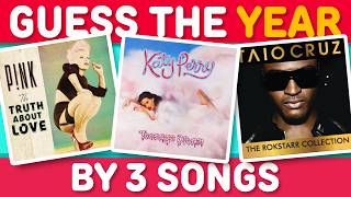 GUESS THE YEAR BY 3 SONGS 📅 🤯 1 YEAR, 3 SONGS | Music Quiz