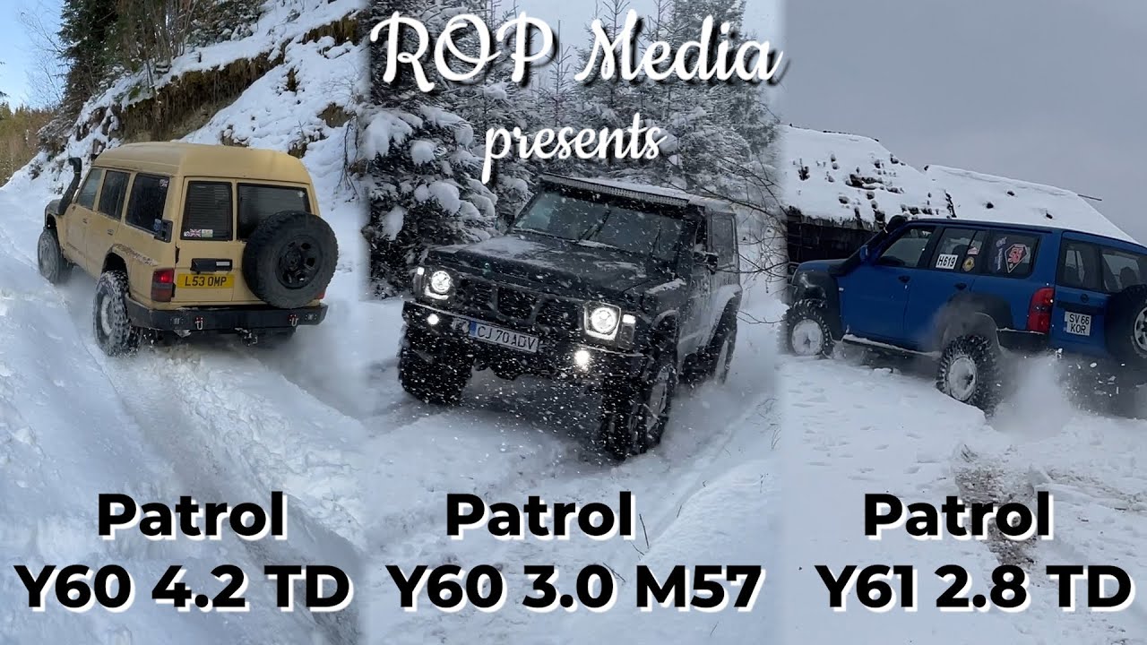Nissan Patrol GR Y60 M57 vs Patrol Y61 2.8 vs Patrol Y61 4.2 TD on Snow