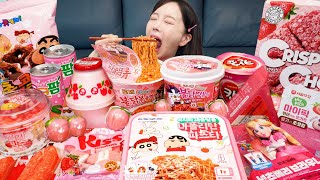 [Mukbang ASMR] Korean Convenience Store Food Rose Fire Ramen tteokbokki Jelly Desserts Ssoyoung