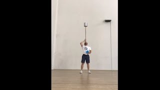 Man Balanced A Stick On His Head While Juggling Balls