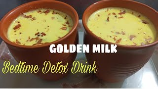 Golden Milk Latte For Glowing Skin | Bedtime Detox Drink | Turmeric Milk Tea | #shorts #shortsvideo