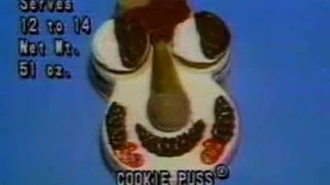 Carvel Cookie Puss doll Tv Commercial 1985