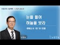 눈을 들어 하늘을 보라 (엡 1:18-20) 이동호 목사 (보광교회) / 25.06.01