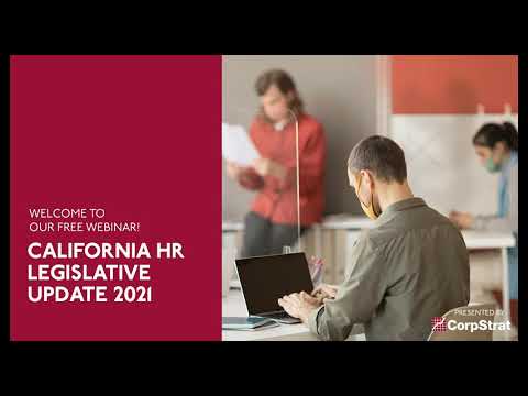 California HR Legislative Update 2021 - WEBINAR
