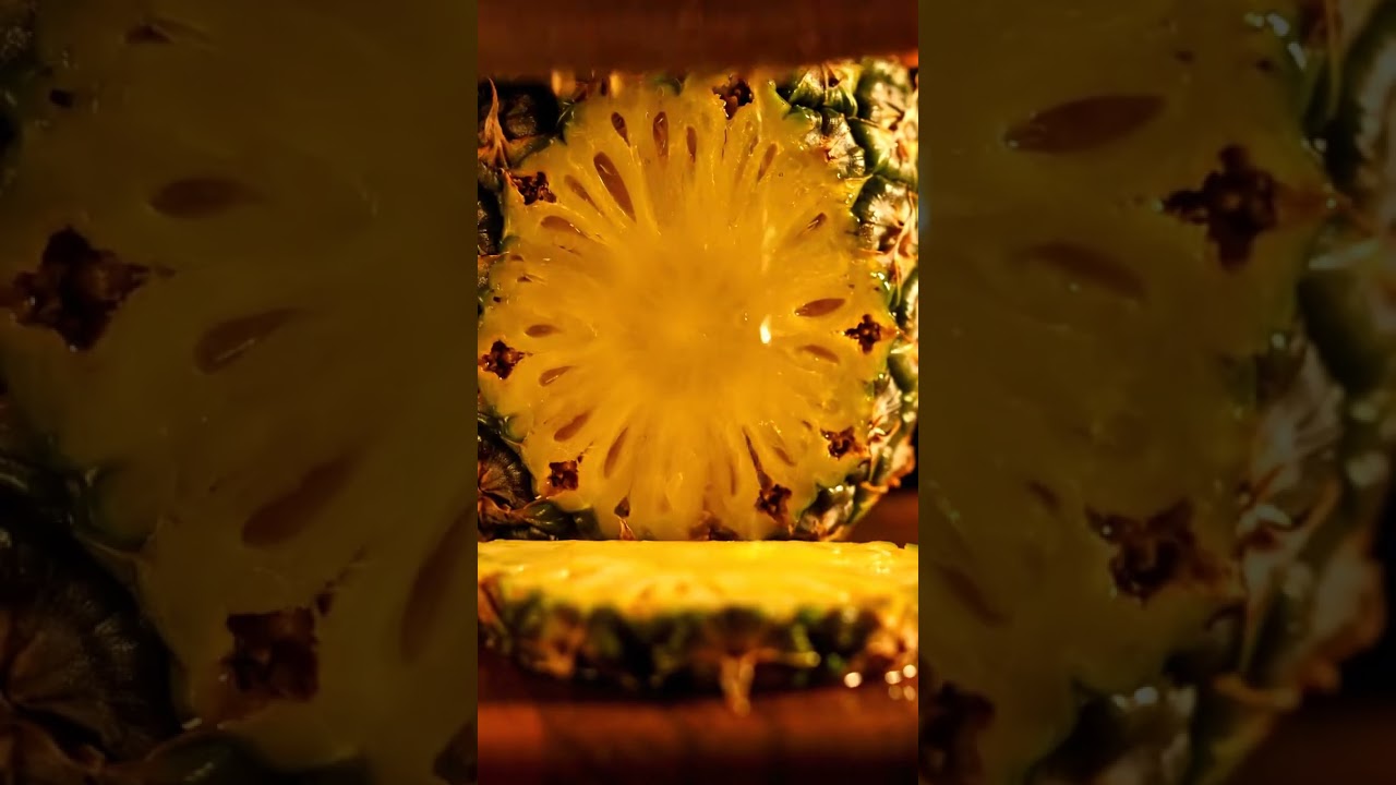 Amazing Pinapple Cutting ASMR Sound #ASMR #FruitSlicing #JuicySounds