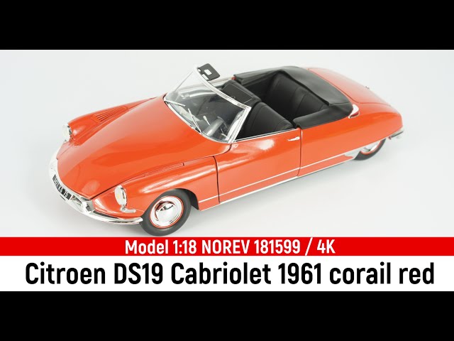 Model 1:18 Citroen DS19 Cabriolet 1961 corail red NOREV 181599