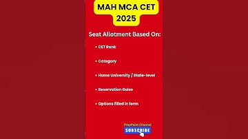 🎯 MAH MCA CET 2025 | Seat Allotment Explained in 30 Seconds | CAP Round Guide 🚀