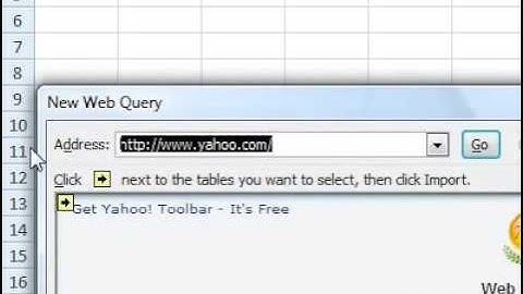 How to import data into Excel from a web page