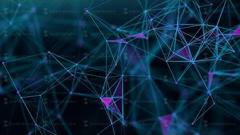 Blue network connection animation concept. Seamless loop technology wave. Analytics ai cloud big