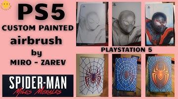PS5 Custom Painted Miles Morales - Airbrush !! Custom Painting a Playstation 5 Dualsense Controller!