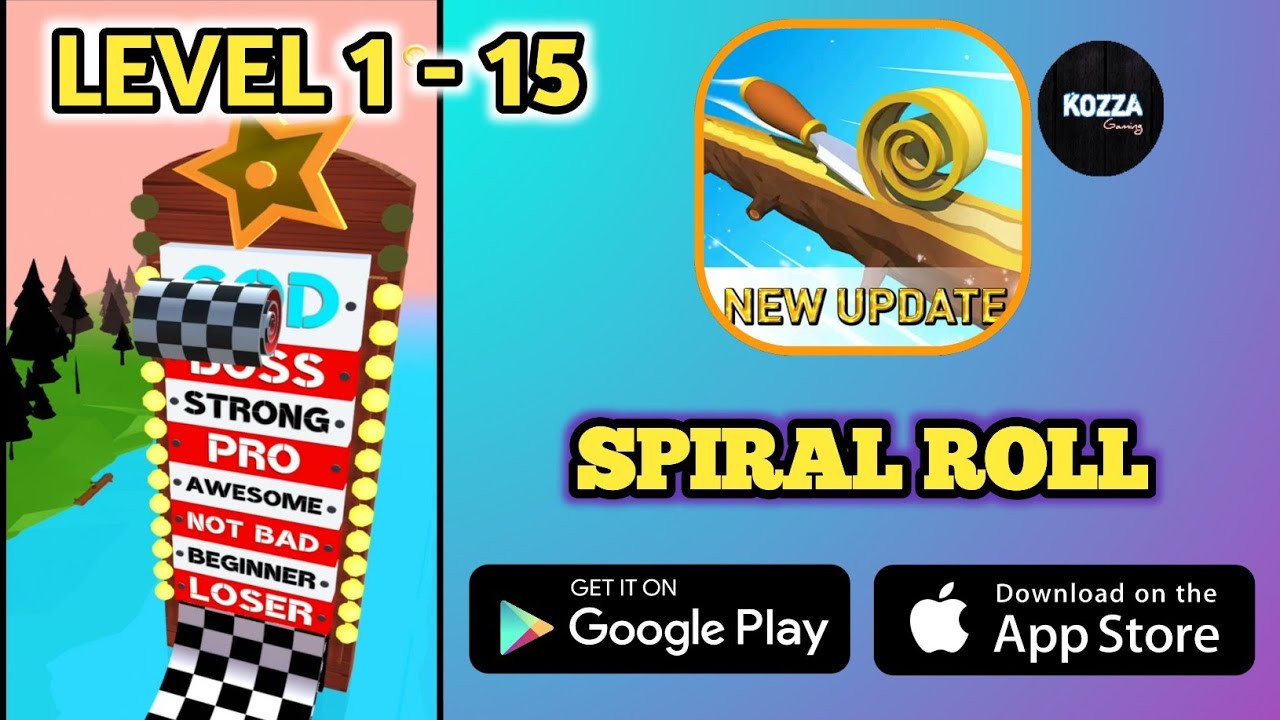 Spiral Roll Game Level 1 - 15 - YouTube