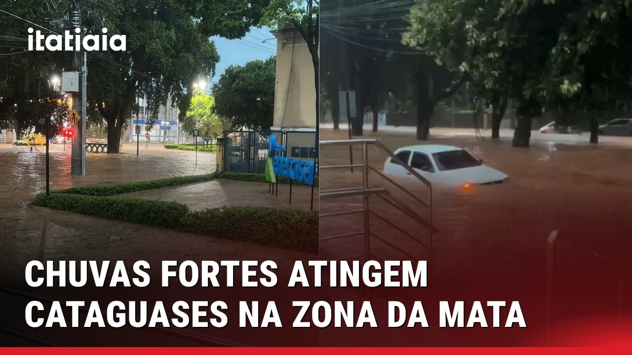 CHUVA FORTE ATINGE CATAGUASES, NA ZONA DA MATA E CAUSA ALAGAMENTOS NA CIDADE