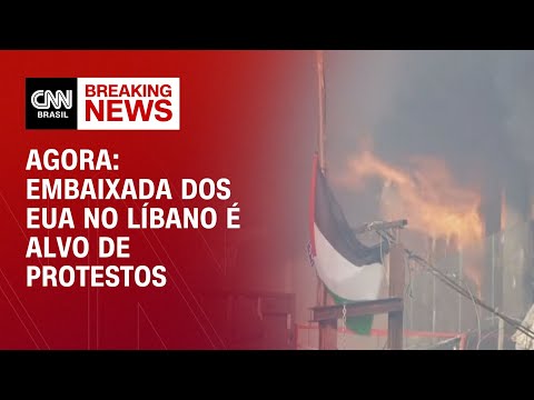 Agora: Embaixada dos EUA no Líbano é alvo de protestos | LIVE CNN