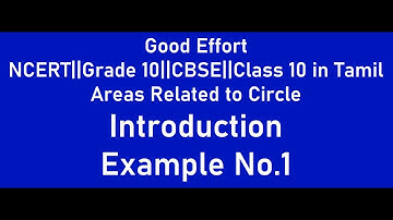 NCERT|| Grade 10||CBSE|| Class 10-Areas Related to Circles||Introduction||Example No1- in Tamil