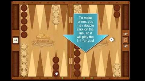 Pasha Backgammon - Making prime with 3-1 dice combination