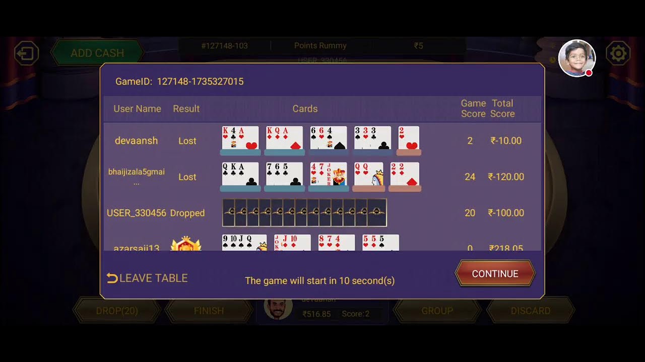 Rum Rummy Rum rummy game live devaanshchannel is live! - YouTube