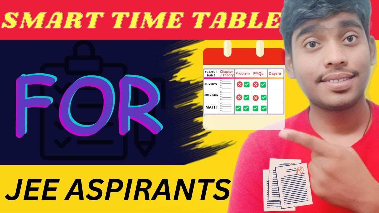 BEST TIME TABLE FOR JEE STUDENTS,  