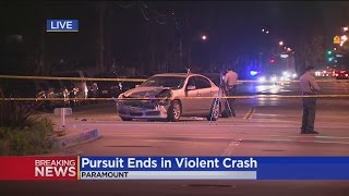 Paramount Pursuit Ends In Violent Collision, At Least 2 Hurt