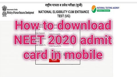 How to download NEET 2020 admit card? | NEET 2020 halltickek download in mobile