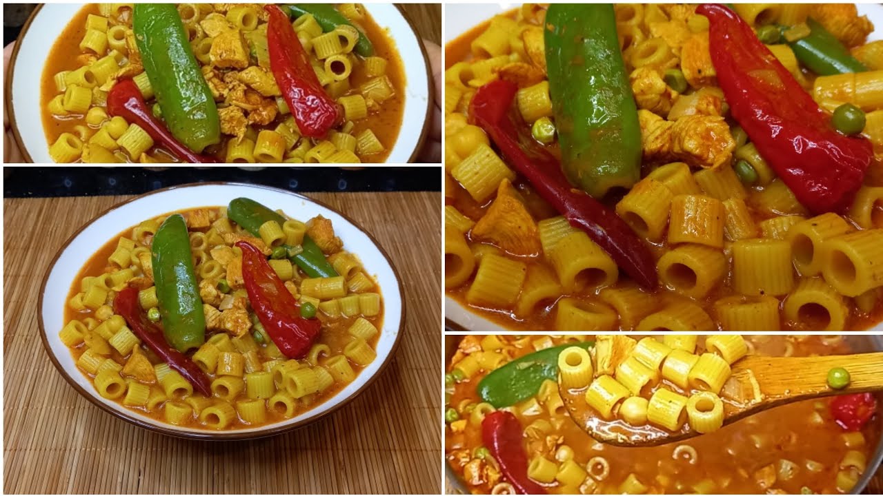 المطبخ التونسي: مقرونة جارية بالدجاج بنة على بنة وتحضر فيسع ma9rouna jaria au poulet