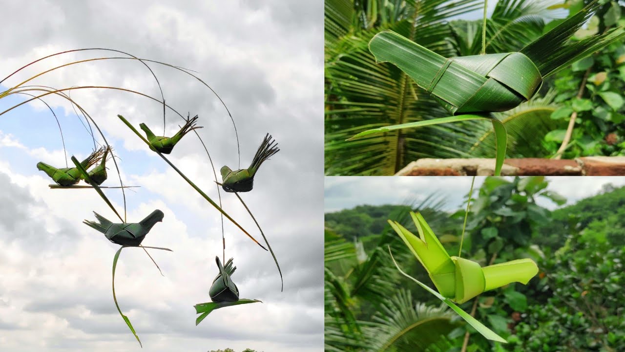 How to make a simple bird using coconut leaf ? | [Simple cocununt leaf ...