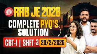RRB JE 2026 CBT-1 | Complete PYQ Solution (20 Feb, Shift-3) 🚂 | by MIE Team