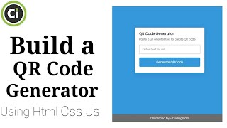 Build a QR Code Generator Using, HTML, CSS, JS || Coding India