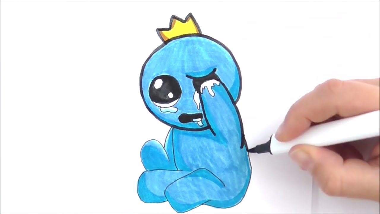 How To draw Baby blue From Rainbow Friends - Roblox Art 