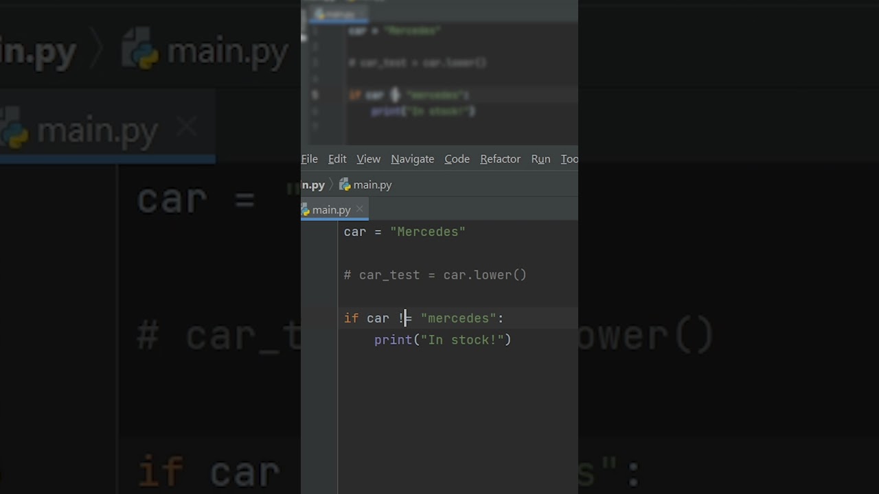 Checking for Inequality #python #shorts