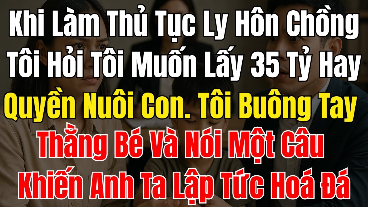 Khi Làm Thủ Tục Ly Hôn Chồng Tôi Hỏi Tôi Muốn Lấy 35 Tỷ Hay Quyền Nuôi Con  Tôi Buông Tay Thằng Bé V