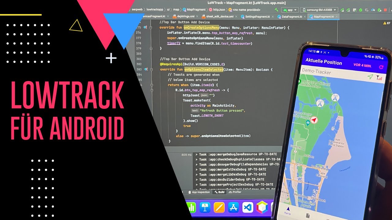 LoWTrack für Android - Aktueller Entwicklungsstand - YouTube