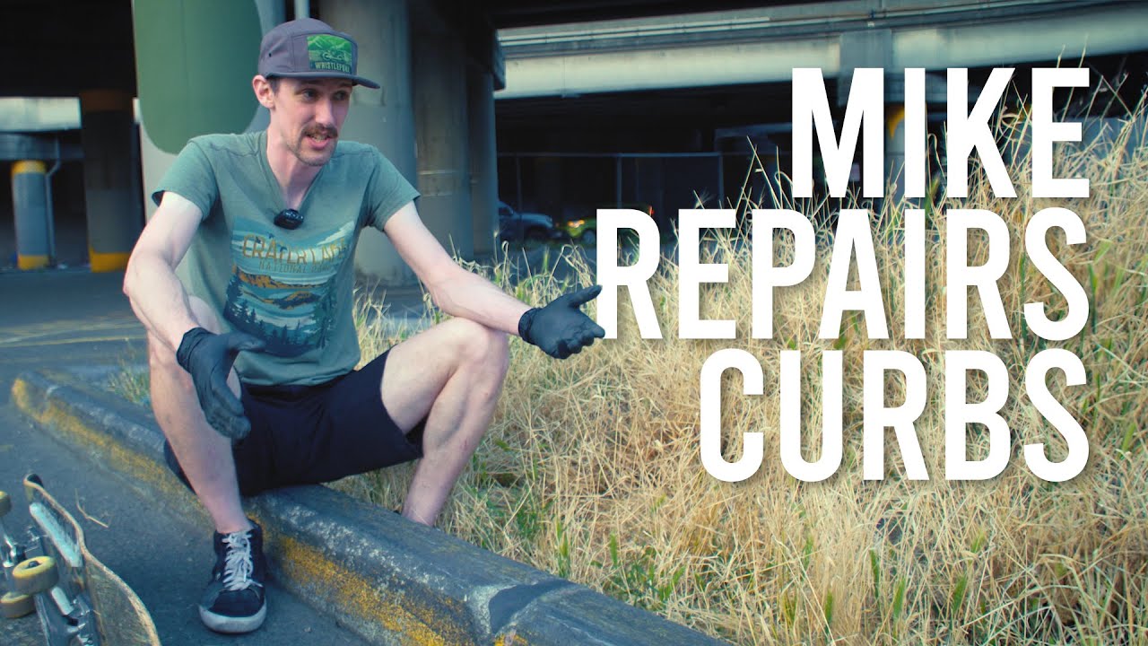 MIKE REPAIRS CURBS 