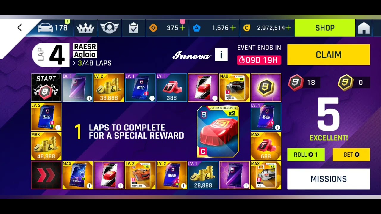 Asphalt Legends 9 , Treasure Hunt, Raesr Aglaia 狂野飙车9竞速传奇