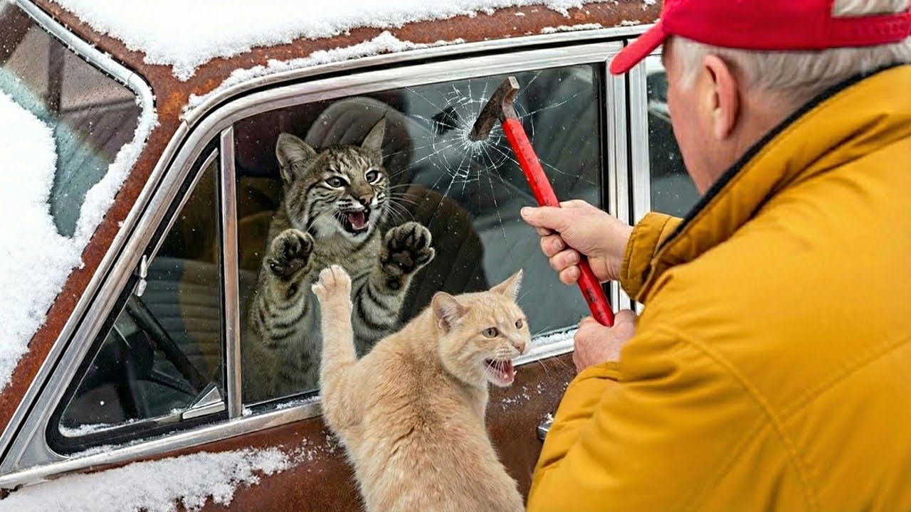 Locked In A Freezing Truck, A Rescue Bobcat Family Waited To Die—Until His Cat Showed The Way!