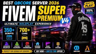 Best QBCore Server 2026 for Sale | FiveM Super Premium V4 Server 🔥 | 350  Scripts & 700 Cars