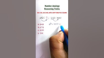 Analogy | Number Analogy | Reasoning Classes for SSC CHSL MTS CGL GD Exam| Missing Number| #shorts