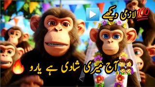 🔥 monkey shaadi vah bahut khush hai apni Dulhan ke sath selfie khinch raha hai #trending screenshot 5