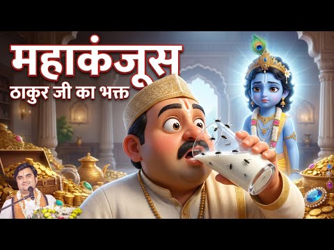 ठाकुर जी का कंजूस भक्त। Krishna Leela @BhaktiPath #indreshupadhyay
