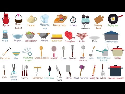 kitchen tools with names