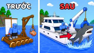 My Journey From a Wooden Raft to Becoming a Shark-Hunting Captain in Roblox | Claw Fishing
