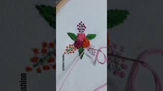 Easiest Flower Hand Embroidery Design / French Knot Stitch #Shorts #handembroidery #embroidery