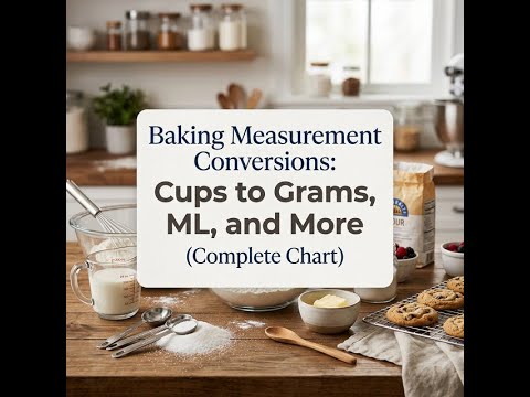 Baking Conversions: Cups to Grams and ML Chart
