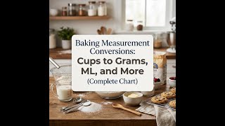 Baking Measurement Conversions: Cups to Grams, ML, and More (Complete Chart)