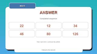 Sequence Challenge #0415 | 10 Sequence and Pattern Practice Questions