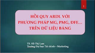 PANEL ARDL (MG, PMG, DFE) TRÊN STATA