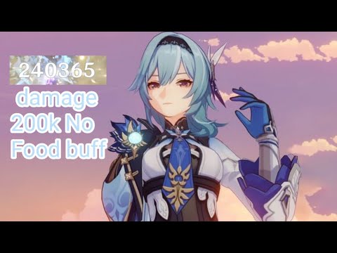 Eula burst damage 200k No Food buff  [ Genshin impact ]